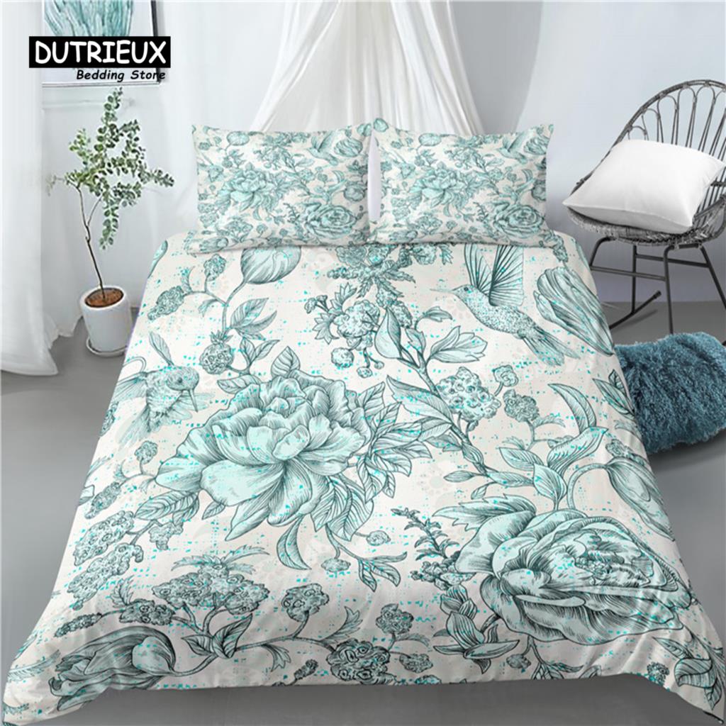 Comforter Home Living Luxury 3D Flower Print 2/3Pcs Comfortable Bedding Sets Queen And King Eu/Us/Au Size