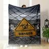 "Biohazard Danger Sign Design Blanket Flannel Blanket for Bedroom, Living Room, Sofa, and Nap Sofas"