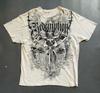 New European and American Men's Summer Skull Letter Print Comfortable and Breathable Round Neck T-shirt Outdoor Street Top