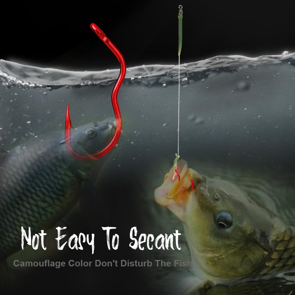 12pcs Red Flip Hook Tube Anti Unhooking, Specially Designed For Carp Fishing With Three Curved Handles, High Carbon Steel Sharp Fish Hook Fishing Gear