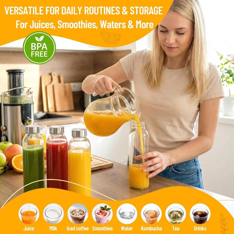 Glass Sports Water Bottle With Lid Leak-Proof And Heat-Resistant 500/750Ml For Travel And Storing Such As Juices Smoothies