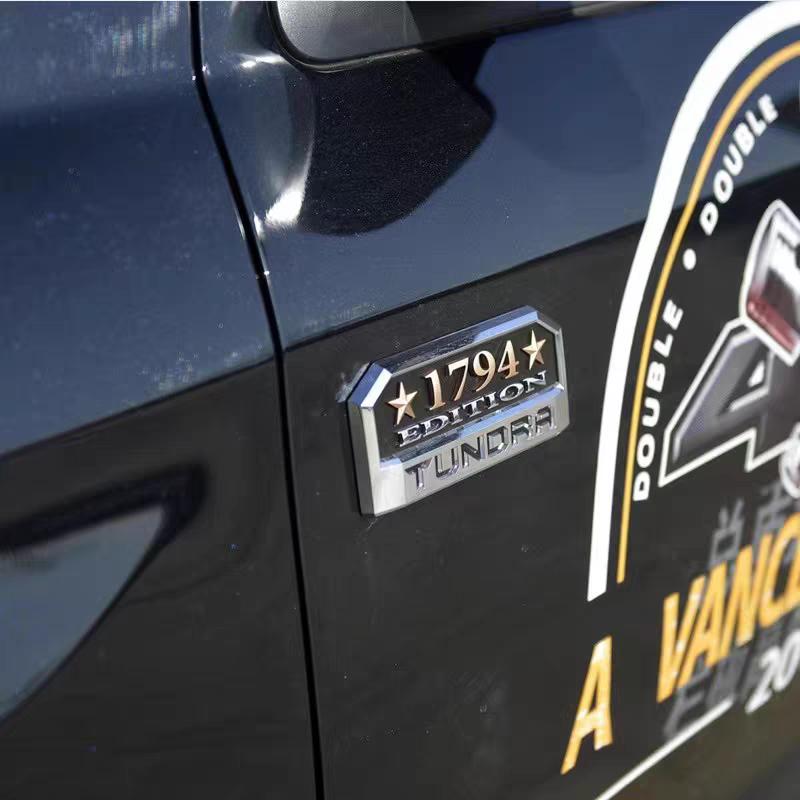 3D Aluminum Platinum Tundra Badge 1794 Edition Tundra Emblem Car Door Decals Fender Stickers For Tundra Car Styling Accessories