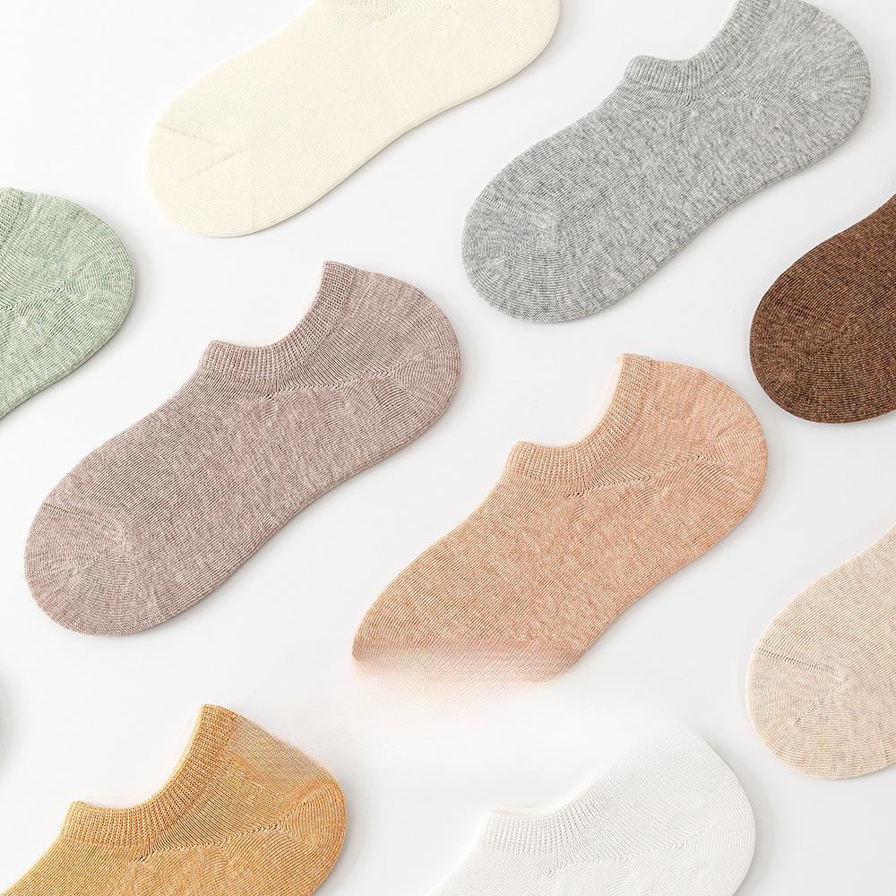 Women's Pure Cotton Boat Socks, Anti-slip and Non-dropping, Anti-odor, Shallow Mouth Invisible Socks, Thin Short Socks, Cotton Socks, Trendy