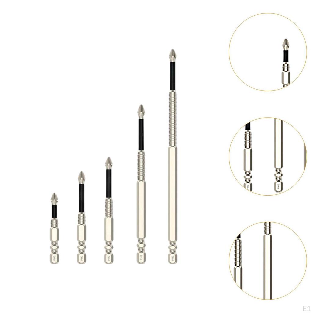 5 Pieces Screwdriver Drill Bit Anti Slip High Insert Bits Electric Set for Furniture