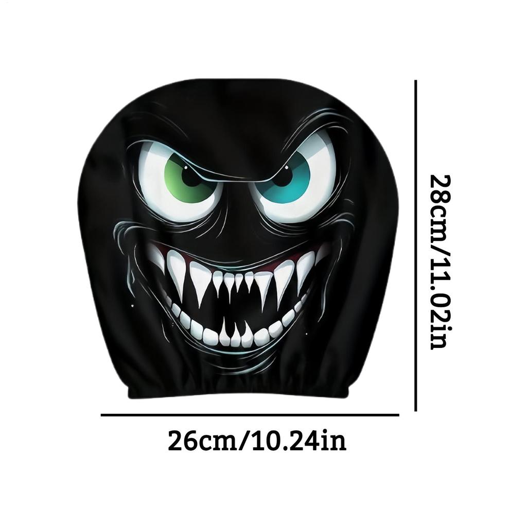 Car Headrest Cover 2 Pieces Big Eyes Elastic Car Seat Headrest Protector Elastic Head Rest Covers Decoration Halloween