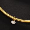 Light Luxury Simple Collar Necklace Big Crystal Oval Pendant Daily Stacking Versatile Collarbone Chain Necklace