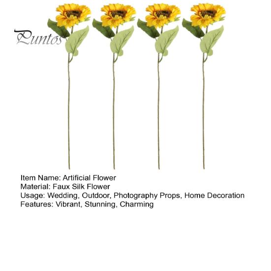 UV Resistant Artificial Flowers Sunflower with Leaves Long Stem Fake Silk Large for Protected For Outdoors Home Hotel DIY Craft Wedding Party