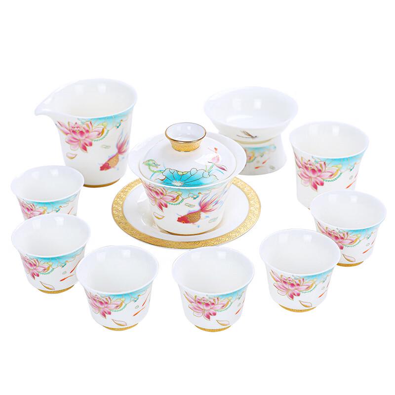 High-End Mutton Fat Jade Kung Fu Tea Set