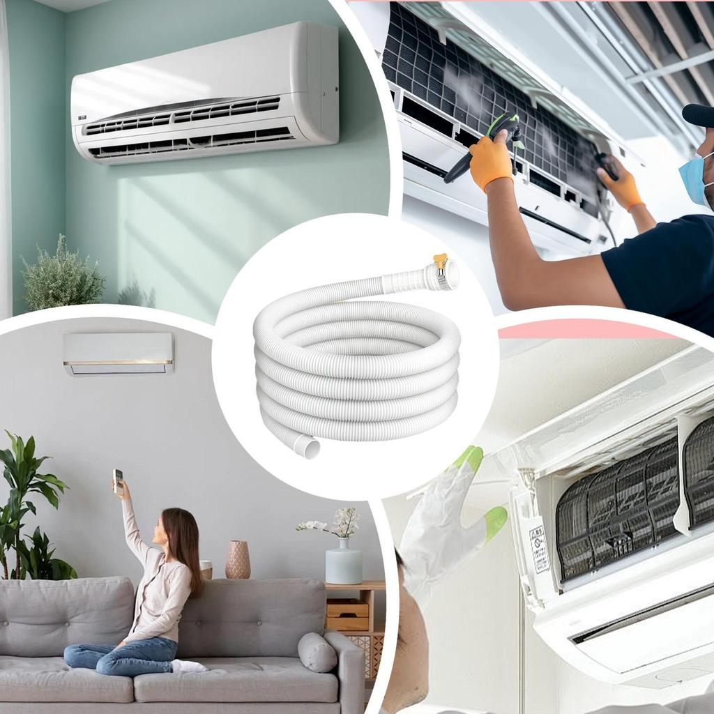 Flexible AC Water Drain Hose Dehumidifier Exhaust Tube with Cuttable Rubber Joint Clip Air Conditioner Drain Pipe/Water Hose