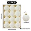 Off-white Knit Christmas Ball Ornament Set - 12 Pieces for Tree and Home Decor