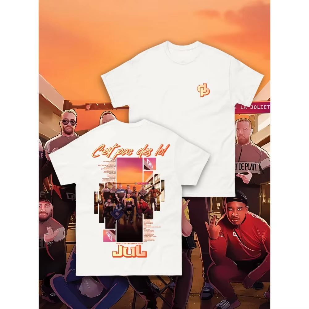 2026 Baumwoll-T-Shirt Sommerkleidung Frankreich Rapper Jul Nichts Unisex Damen Kurze Ärmel Y2k Oberteil Kleidung Lässig Unisex T-Shirt