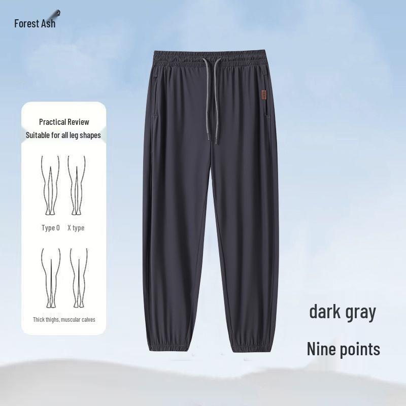 

Женские быстросохнущие брюки-фонарики из ледяного шелка с манжетами на щиколотках - Большой размер, Летняя повседневная посадка 2XL