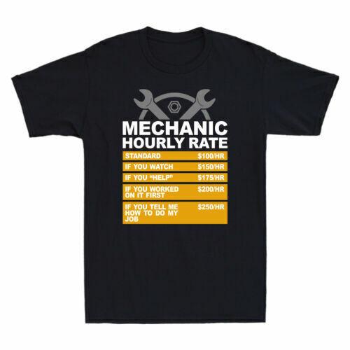 Mechanic Hourly Rate Shirt Funny Humor Gift Vintage Men s Cotton T-Shirt S