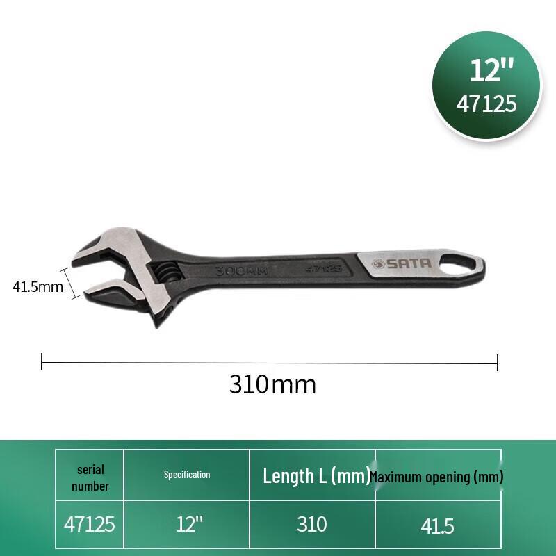 SATA Large Opening Adjustable Wrench