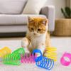 12 Stück/Set Bunte Katze Feder Spielzeug Bissfestes Plastik Kätzchen Spiralfedern Kratzfestes Spiralfeder Spielzeug