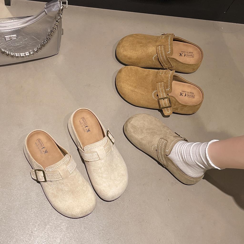 Birken Half Slippers Lazy 22 Spring New Thick-soled Heightening Bag Head Slippers Wear Boken Shoes