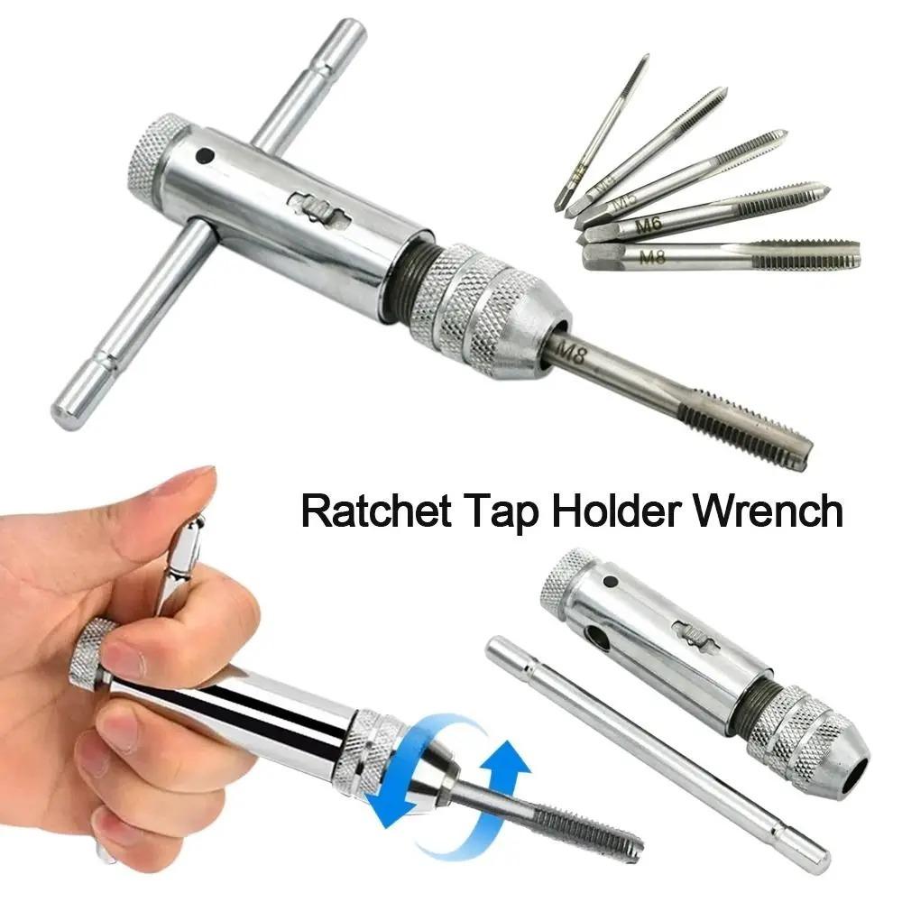 M3-M8 Internal Thread Hand Tap High Hardness Adjustable T-Handle Ratchet Ratchet Tap Wrench  Home