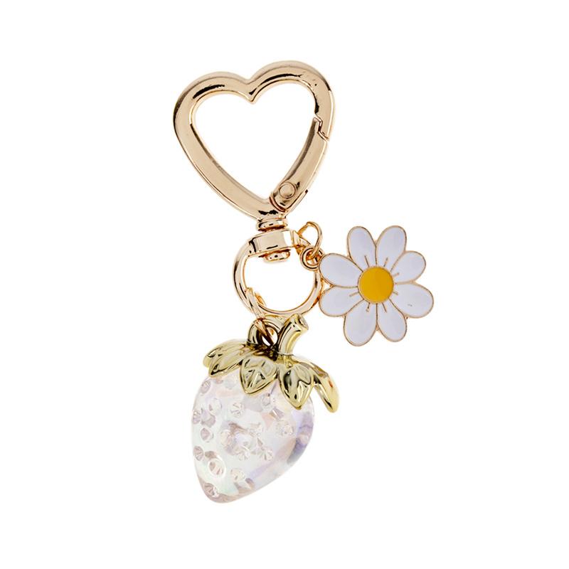 New Strawberry Keychain Keyring Stylish Pendant Keychains Flower Keyrings Ornament Backpack Pendants Gift for Fashion Jewelry