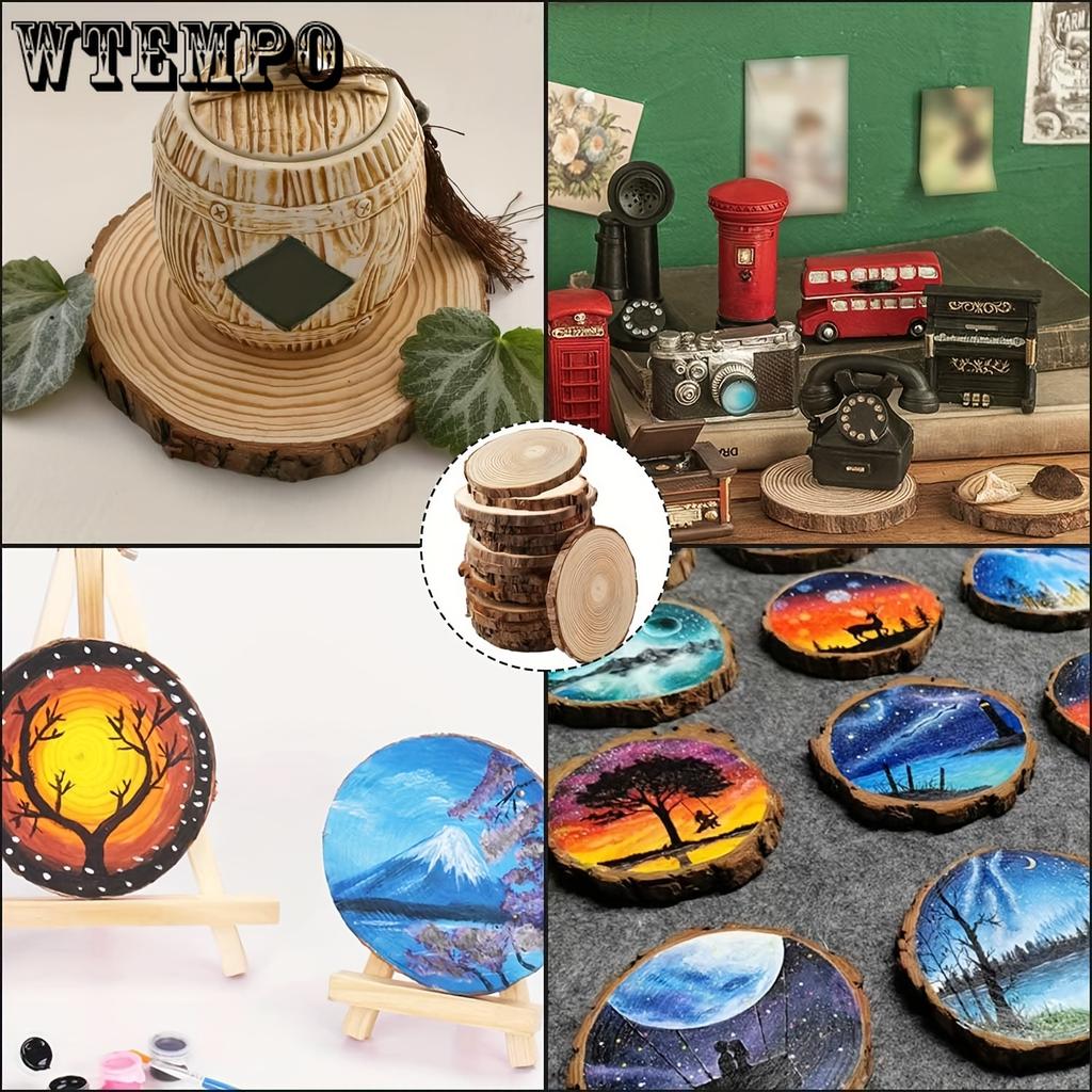 16pcs Wood Slices for Centerpieces 4.72-5.51 Inch, Round Wooden Discs for Crafts Christmas Ornaments, Wood Slice for Rustic Wedding Decoration