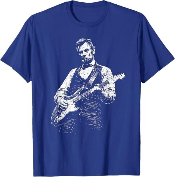 President Abraham Lincoln Abe Lincoln Playing Guitar Vintage T-Shirt S разноцветный