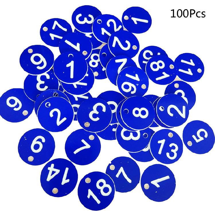 Set di 100 etichette rotonde con numeri identificativi per porte, per portachiavi, numeri colorati da 1 a 100.