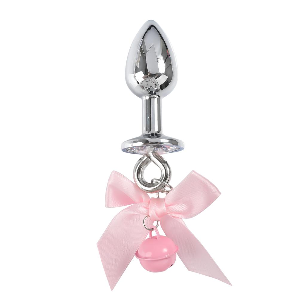 Bell With Bow Pendant Anal Plug Gemstone Buttplug With Flirting Nipple Clamps Fetish Role Play Sex Toys Exotic Accessories