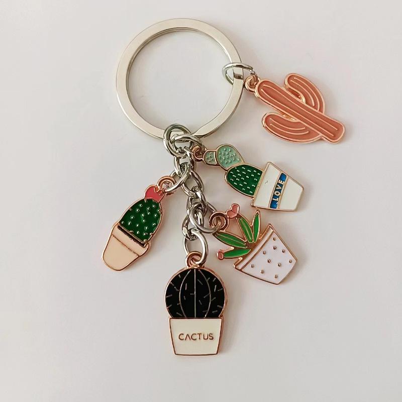 Cactus Cartoon Keychain Alloy Pendant - Fashion Plant Ornament