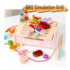 Children's Wooden BBQ Grill Role Play Set - Parent-Child Interactive Educational Toy