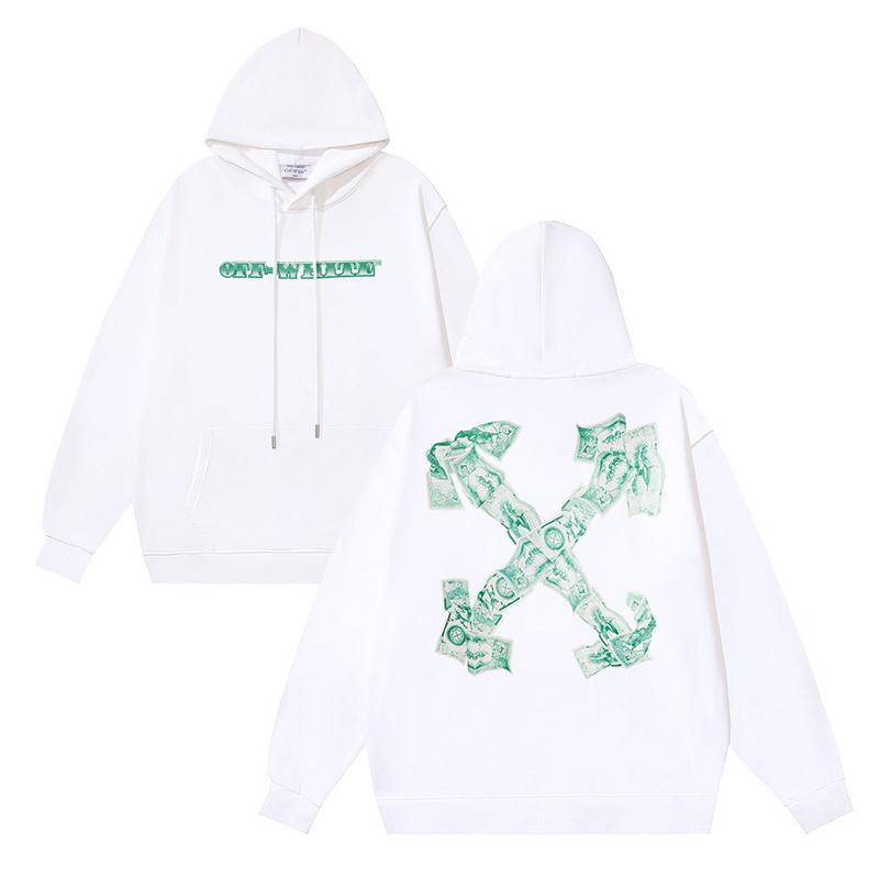 1248 Off-White 2025 Herbst und Winter Neu Geldschein Buchstaben Pfeil Print Muster Kapuzenpullover für Männer und Frauen