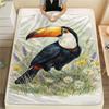 1 Stück Vintage Vogel Kunstdruck Flanelldecke, Hohe Qualität, Bequem für alle Jahreszeiten, Heimdekoration, Wärme und Komfort