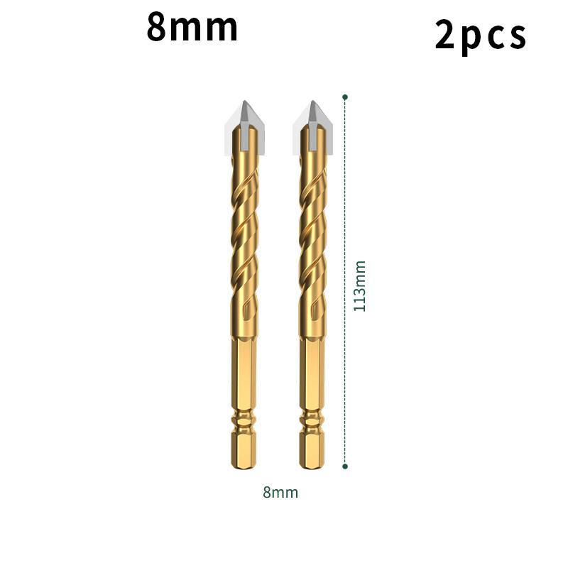 Tile Drilling Drill Bit Glass Cement Concrete Metal Marble Special High Hardness Four-Edged Alloy Drill Bit Dry Drilling 5-12mm
