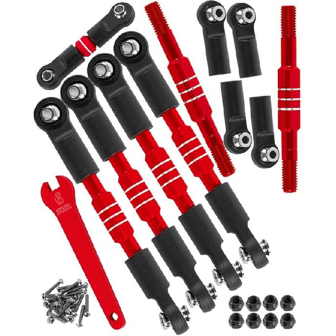 Aluminum Turnbuckles Camber Links Upgrades Part for 1/10 Slash/Stampede/Rustler/Bandit 4x4 VXL,Alloy Turnbuckles Camber Links Hops Up,Titanium