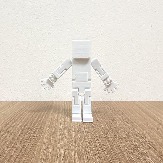 3D Printed Cube Robot Figurine Movable Joints Cube Man Stress Relief Toy Home Office Desktop Decoration Ornament