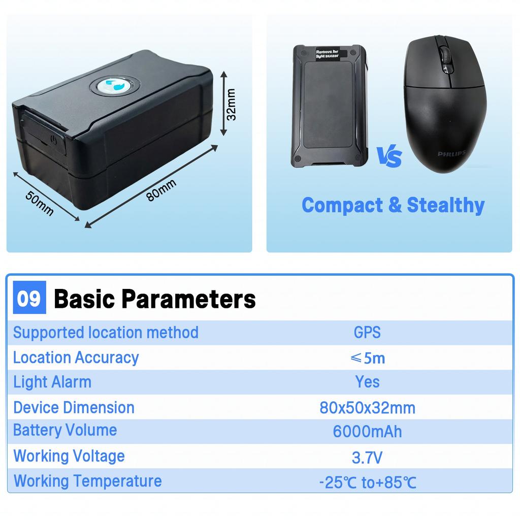 4G GPS Tracker 6000mAh Portable GPS Via Satellite Car Alarm Real-Time GPS Locator Magnetic Tracking Device 90 Days Standby Time