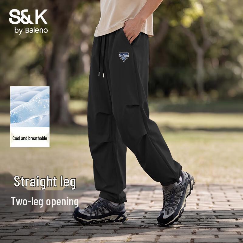 Baleno Men s Summer Quick-Dry Straight Wide-Leg Cargo Pants L
