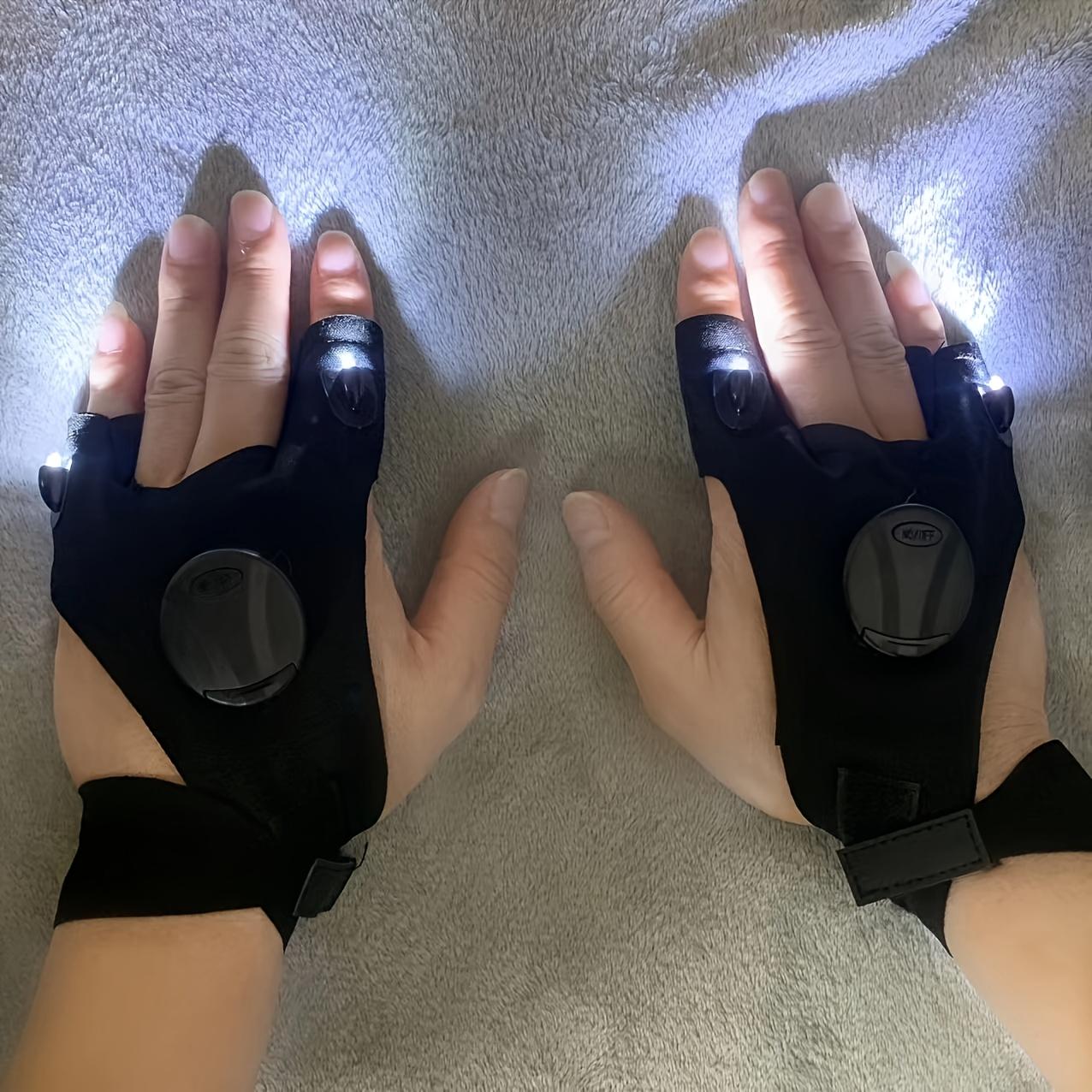 

Portable LED flashlight gloves – breathable and luminous gloves, cool fingertip luminous gloves (battery powered). чорний