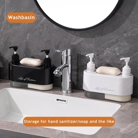 Double Head Liquid Soap Dispenser with Detachable Dish Shampoo Body Hand Wash Shower Gel Container