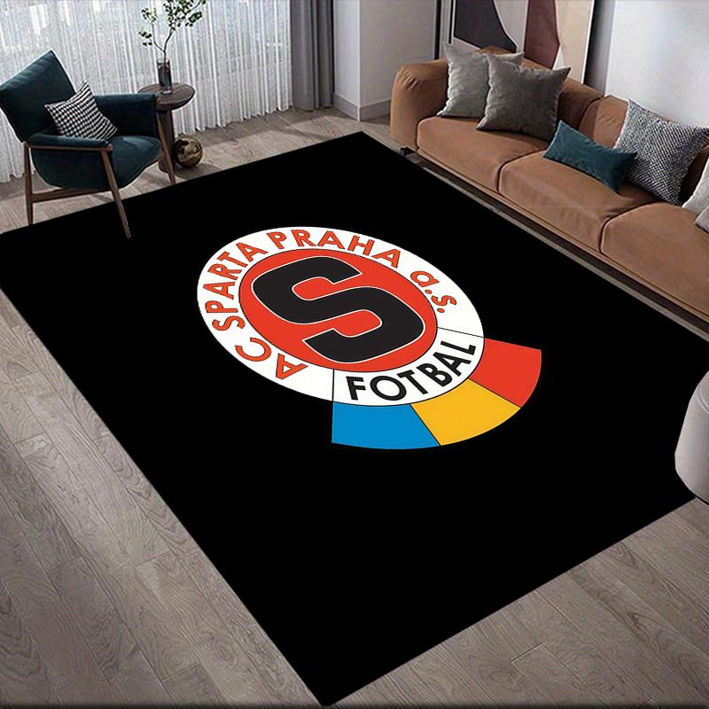 Tappeto Quadrato con Fantasia a Quadri AC Sparta Prague, Tappeto da Area, Tappeto per Soggiorno Camera da Letto Divano Sala Giochi Decorazione, Tappetino Antiscivolo