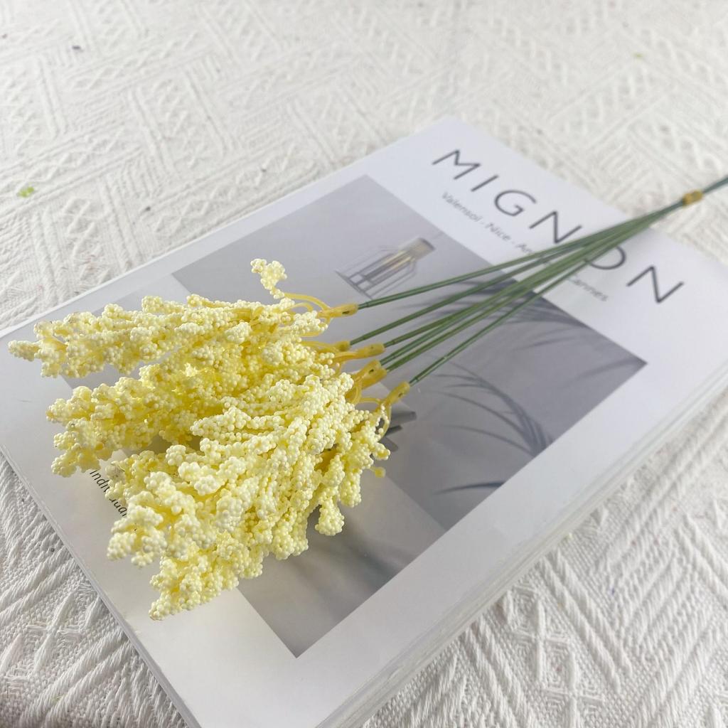 10pcs Direct Sales Plant Simulation Foam Tasong Wheat Ears Flower Home Flower Arrangement Living Room Dining Table Camping Decoration