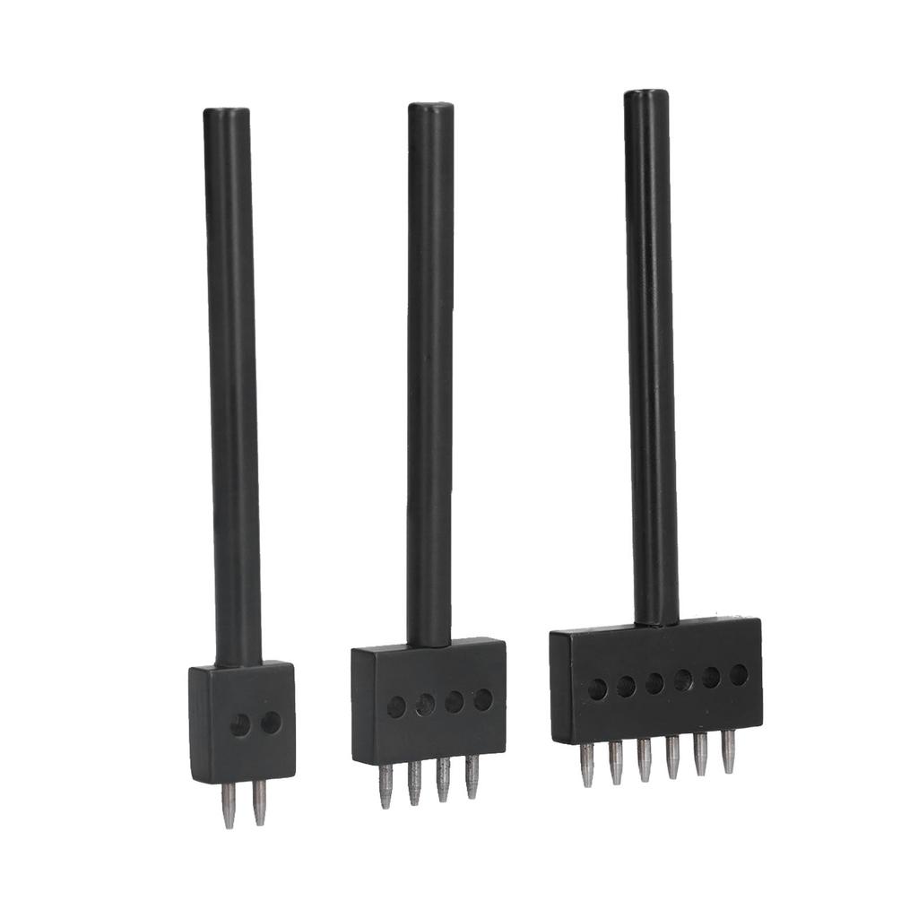 3 st Läder Perforeringsverktyg Svart Tand Hållbart Snabbt Enkelt DIY Läderhantverksverktygssatser 6mm