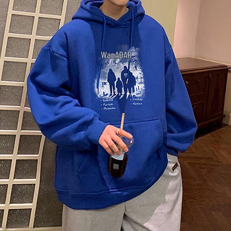 Men's Trendy Ins-Style Loose Hooded Sweatshirt, Letter Print, Versatile Jacket for Spring/Autumn 2024 Arrival.