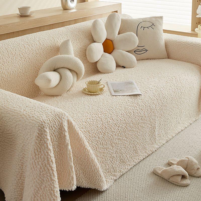 Winter Plush Sofa Towel Non-Slip Thickening Thermal Cover Blanket Sofa Handrail Backrest Cushion All-Inclusive Cover Towel