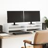 VidaXL White Monitor Stand 100x27x20 Cm Engineered Wood, Dual Monitor Stands, Support for Screen 854787