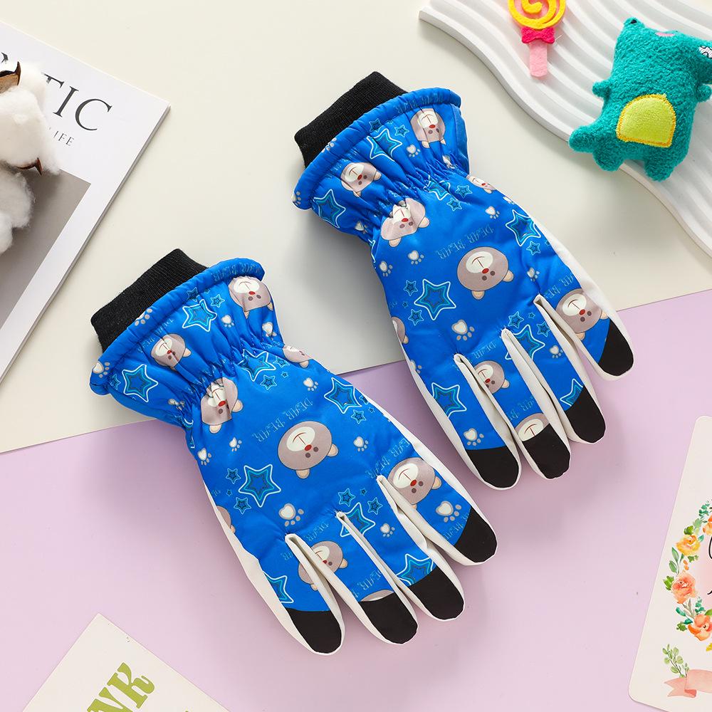 Windproof Children's Winter Ski & Cycling Gloves - Water-Repellent, Fleece-Lined, Cold-Resistant for Boys & Girls