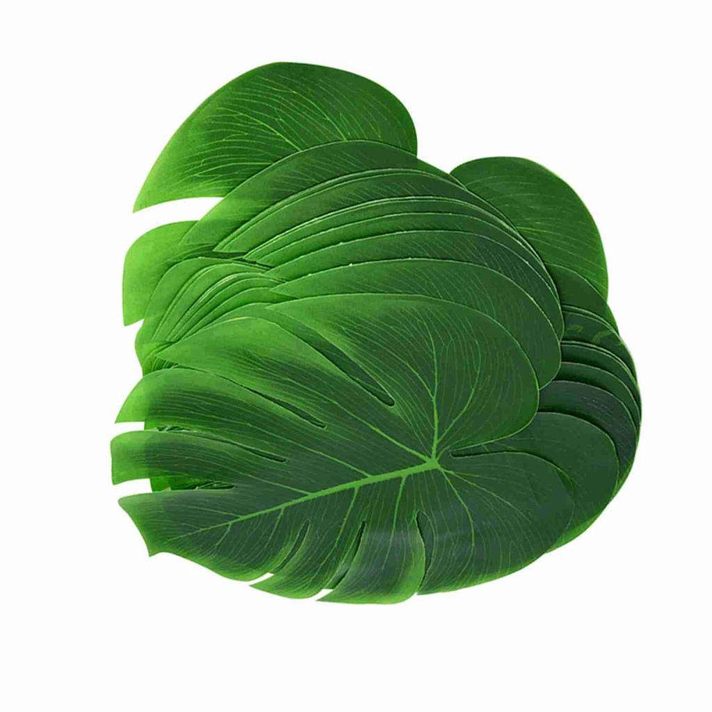 12Pcs Monstera Leaf Table Flag Cutlery Mat Coaster Family Wall Decoration Fake Flower
