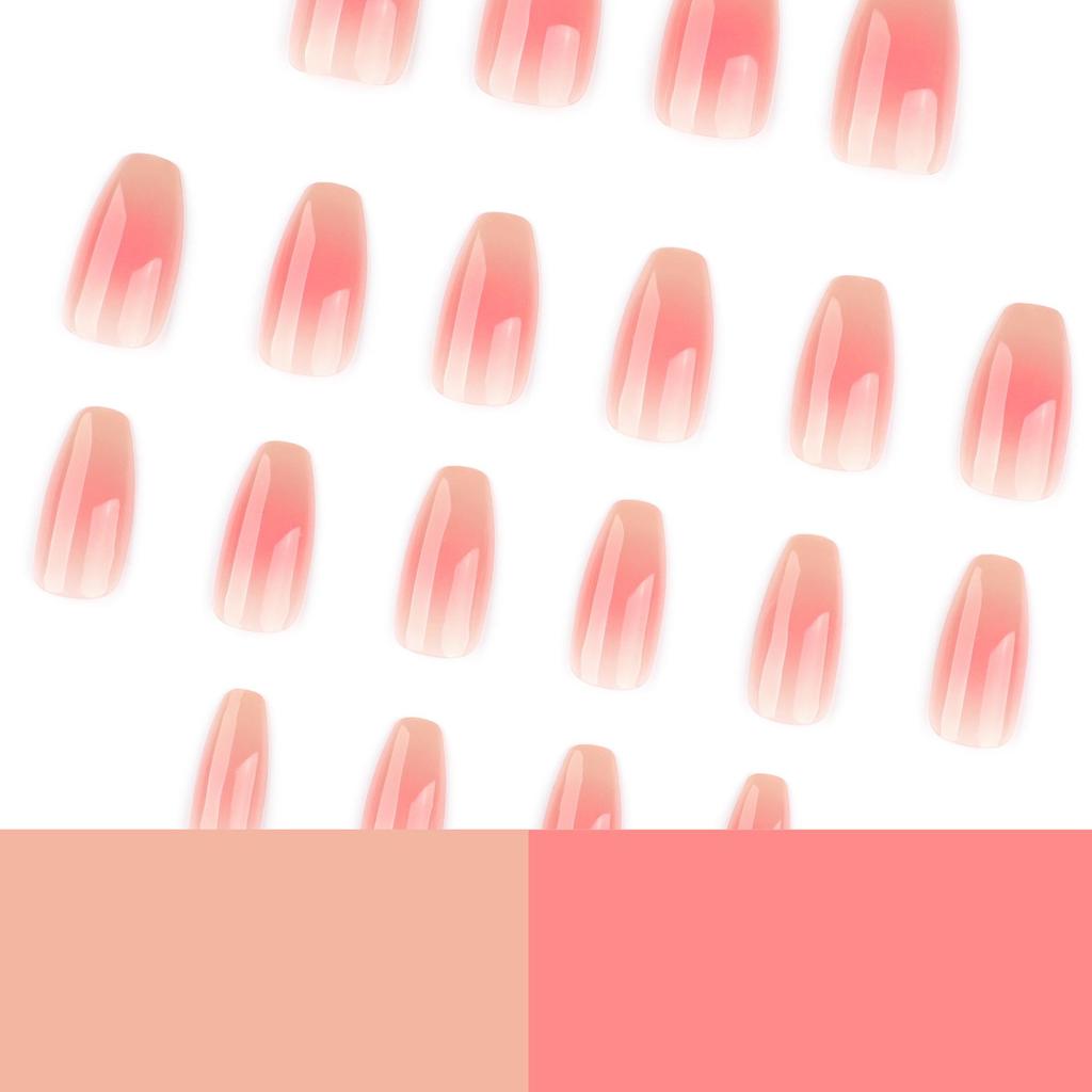 Xiaohongshu Simple Blush Press-On Short Ballet Nails for Autumn/Winter