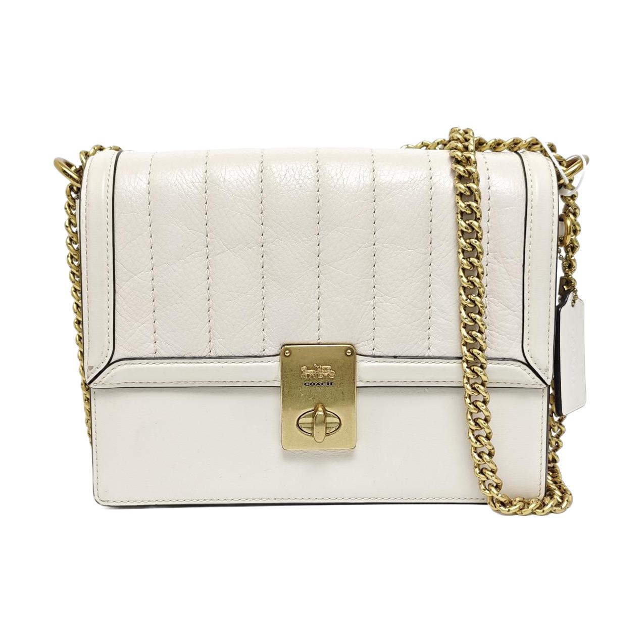 [Pre-Owned] White Leather Shoulder Bag - Very Good #1BWOC82 ONE SIZE