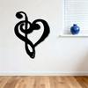 Retro Iron Music Note Heart Wall Art, Black Metal Sculpture for Living Room Music Room, Gift for Musician Fan Christmas Halloween