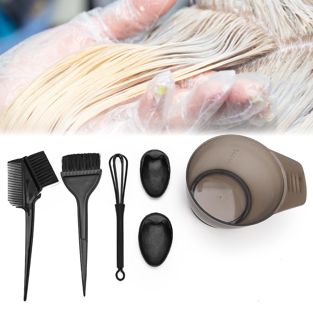 Hair Coloring Brush Hair Tint Salon Mixing Bowl Anti‑Slip Hair Dyeing Styling Tool(Black )