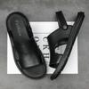 Fashion Summer Top Layer Cowhide Men's Beach Sandals Genuine Leather Casual Slippers  Men Shoes